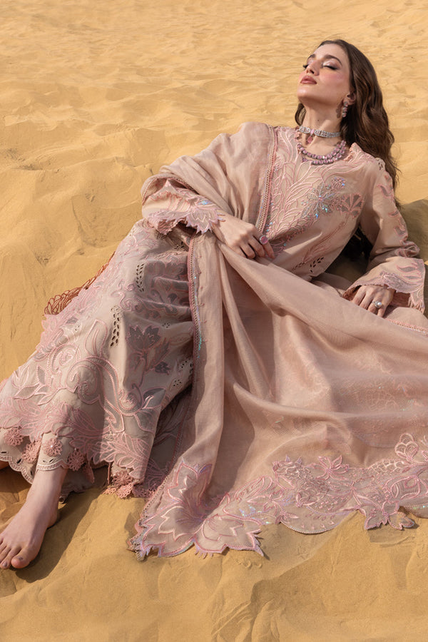 RANG RASIYA - 3PC LAWN LASERWORK EMBROIDERED SHIRT WITH KHADDI NET EMBROIDERED DUPATTA AND TROUSER - SDC-1160