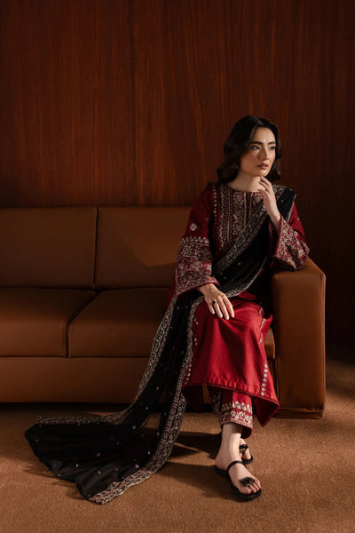 BATIK -3PC DHANAK EMBROIDERED SHIRT WITH DHANAK EMBROIDERED SHAWL AND TROUSER SDCW-1270