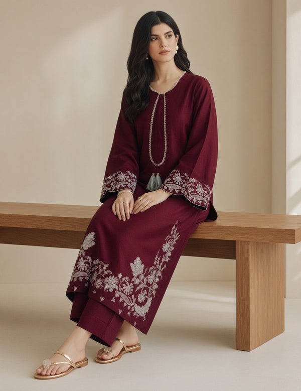 Zellbury Heavy Embroidered Dhanak 2Piece Suit SDCW-1235