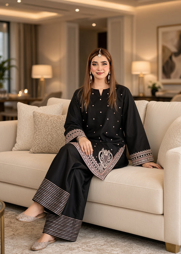 Urge Heavy Embroidered Dhanak 2Piece Suit SDCW-1235