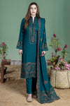MOHAGNI 3PC DHANAK FABRIC EMBROIDERED SHIRT WITH DHANAK EMBROIDERED SHAWL AND TROUSER SDCW-1233