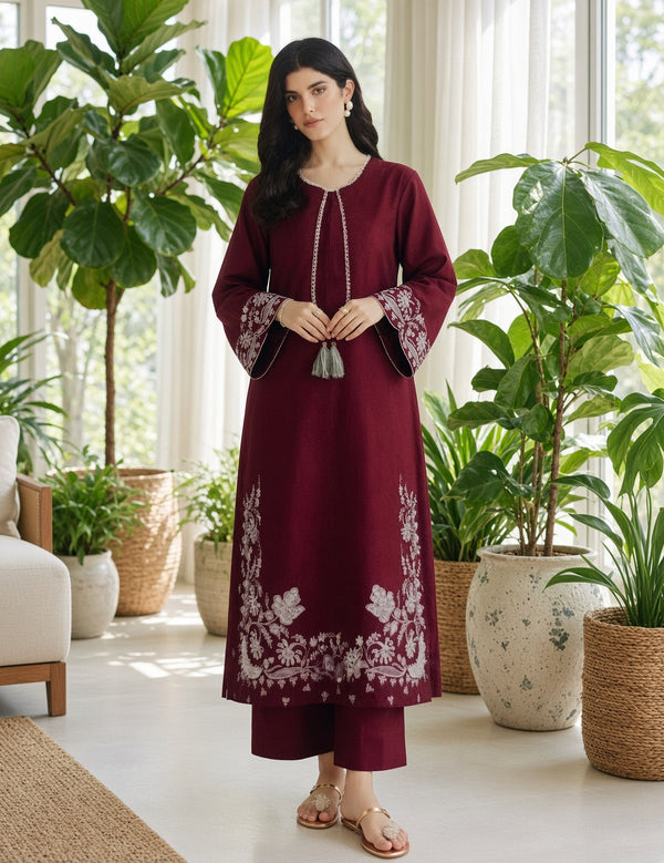 Zellbury Heavy Embroidered Dhanak 2Piece Suit SDCW-1235