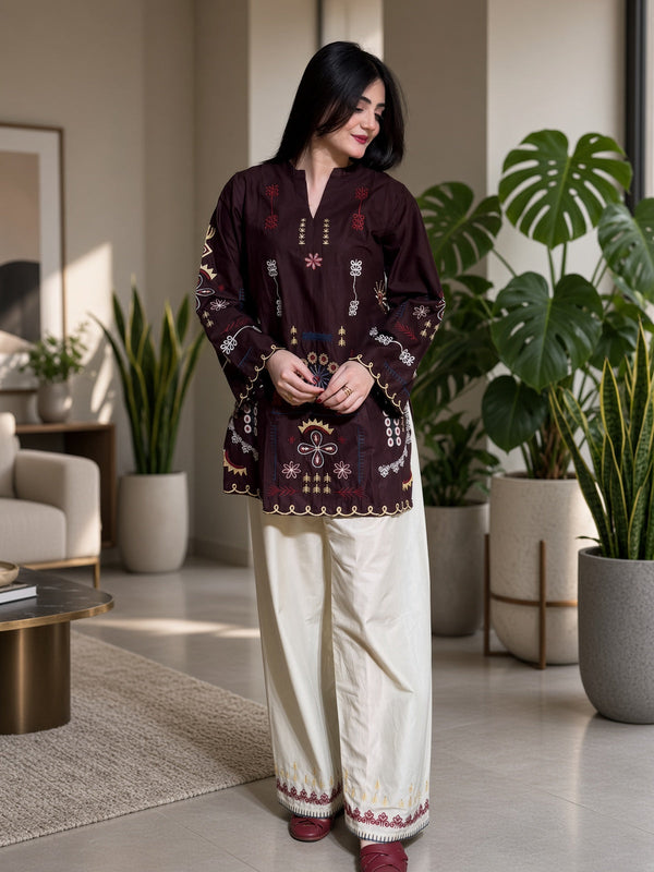 Ramta Heavy Embroidered Dhanak 2Piece Suit SDCW-1235