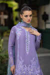 MUSHQ 3PC DHANAK FABRIC EMBROIDERED SHIRT WITH DHANAK PRINTED SHAWL AND TROUSER SDCW-1231
