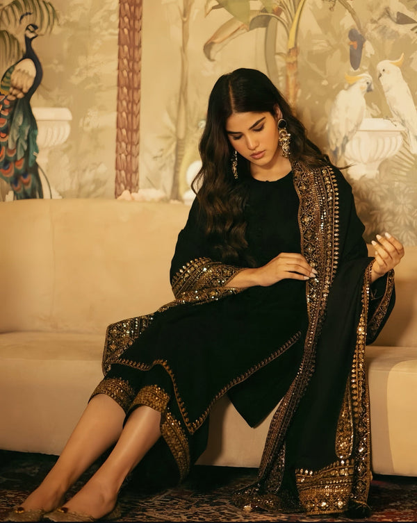 Aylin Dhanak Luxury Embroidered Winter 3 Piece Dress SDCW-1257