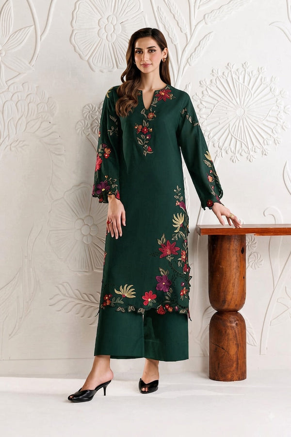IZNIK Heavy Embroidered Dhanak 2Piece Suit SDCW-1235