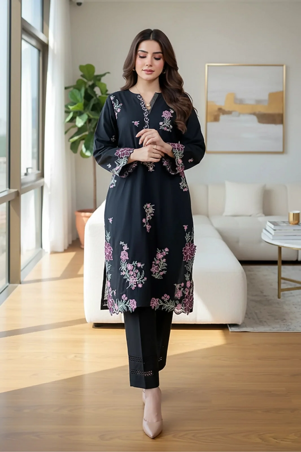 Lakhany Heavy Embroidered Dhanak 2Piece Suit SDCW-1235