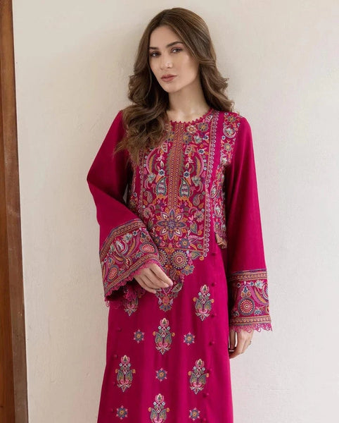 Jazmin Heavy Embroidered Dhanak 2Piece Suit SDCW-1220